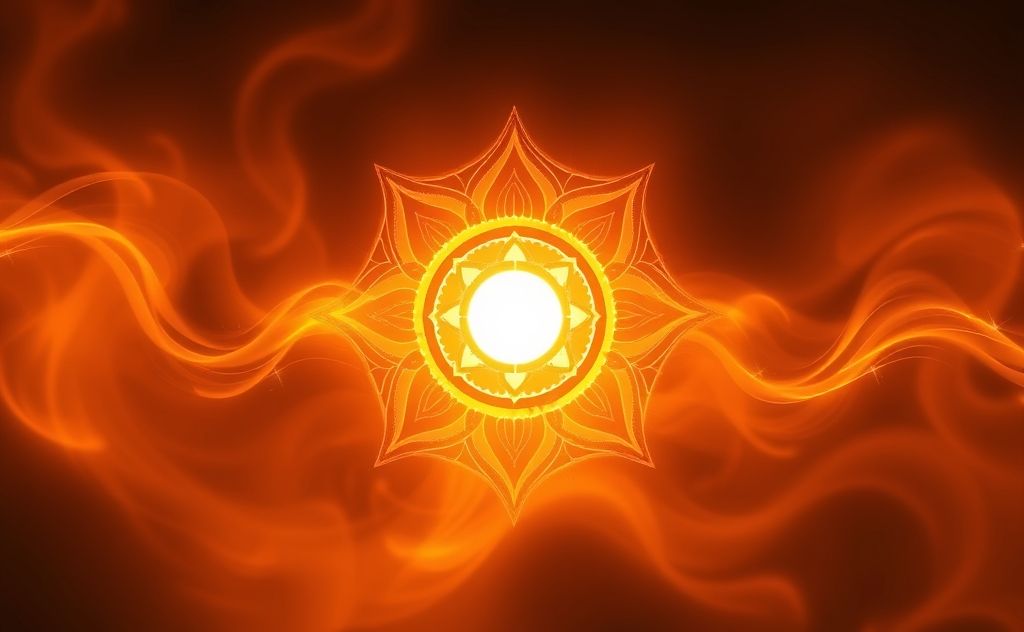Sacral Chakra symbol with flowing energy and warmth