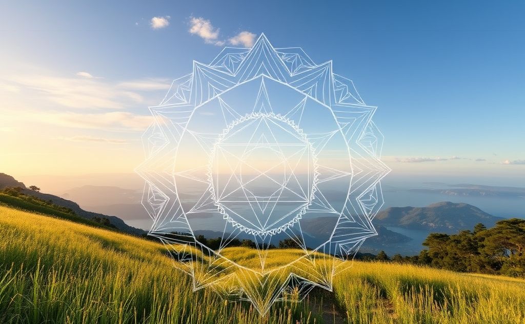 Sacred geometry patterns in a tranquil setting