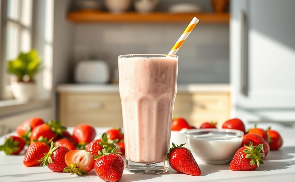 Safe dog-friendly strawberry options milkshake