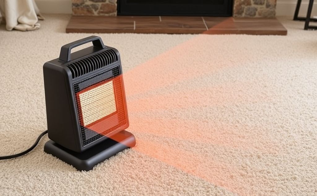 Safe space heater use on carpeted areas