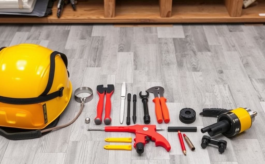 Safety gear for infrared heater installation tools