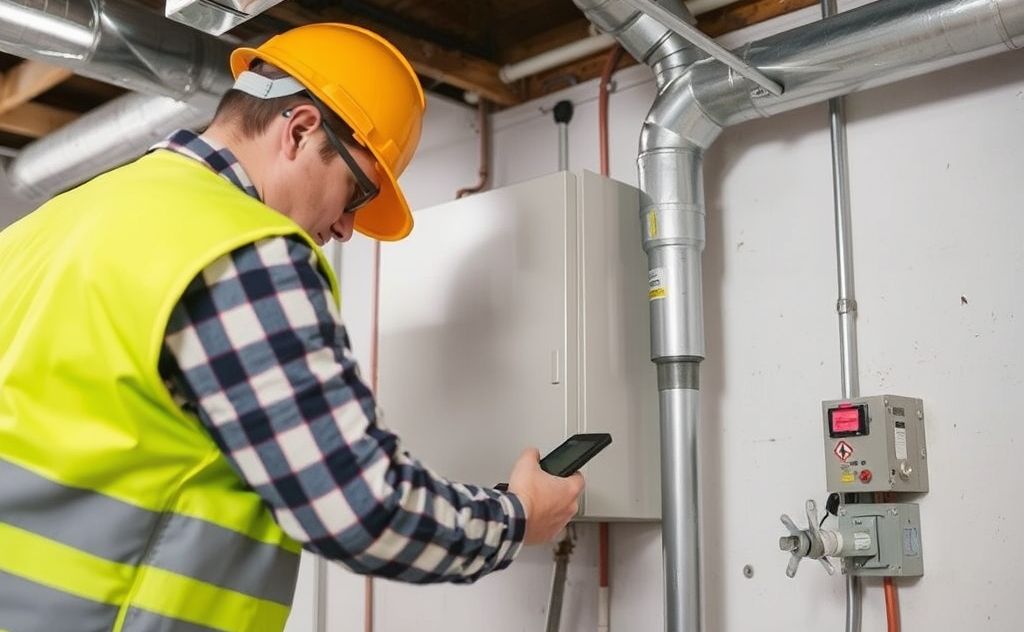 Safety precautions for HVAC inspections in action