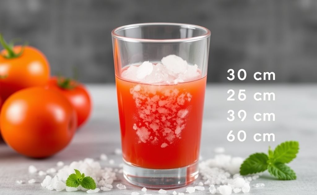 Salt content in a glass of tomato juice