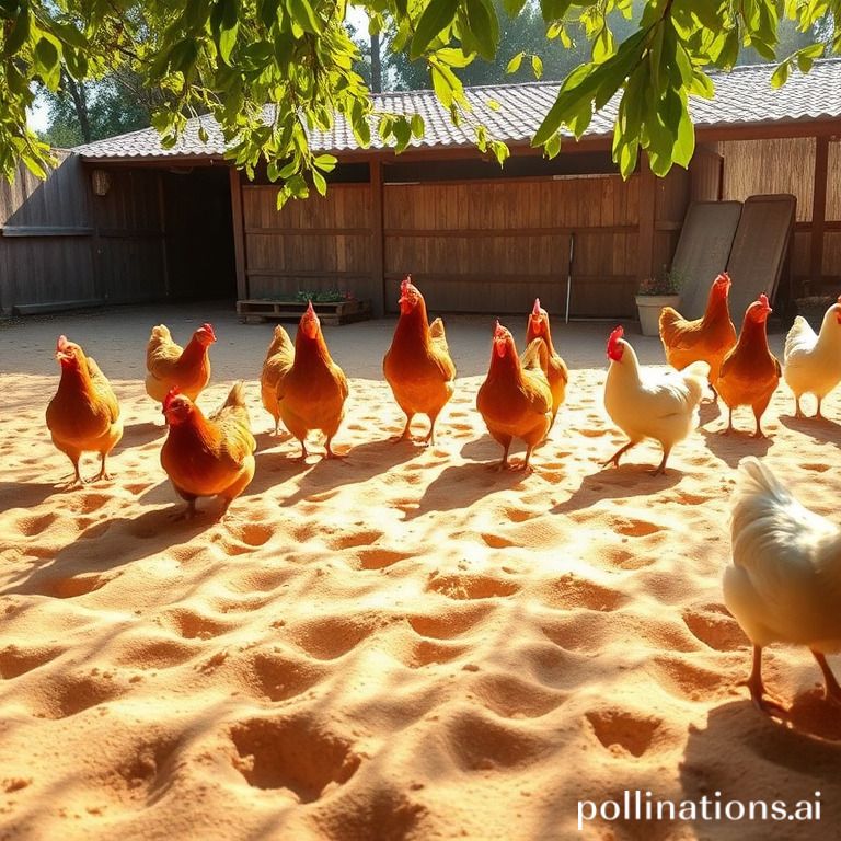 Sand bedding for chickens