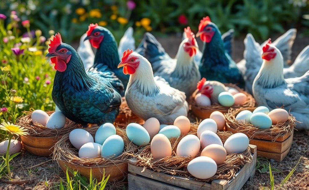 Sapphire gem chickens and their unique egg colors