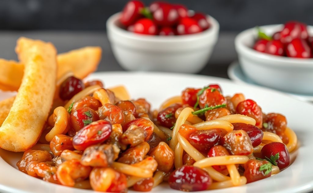 Savory dishes with cranberry juice flavor