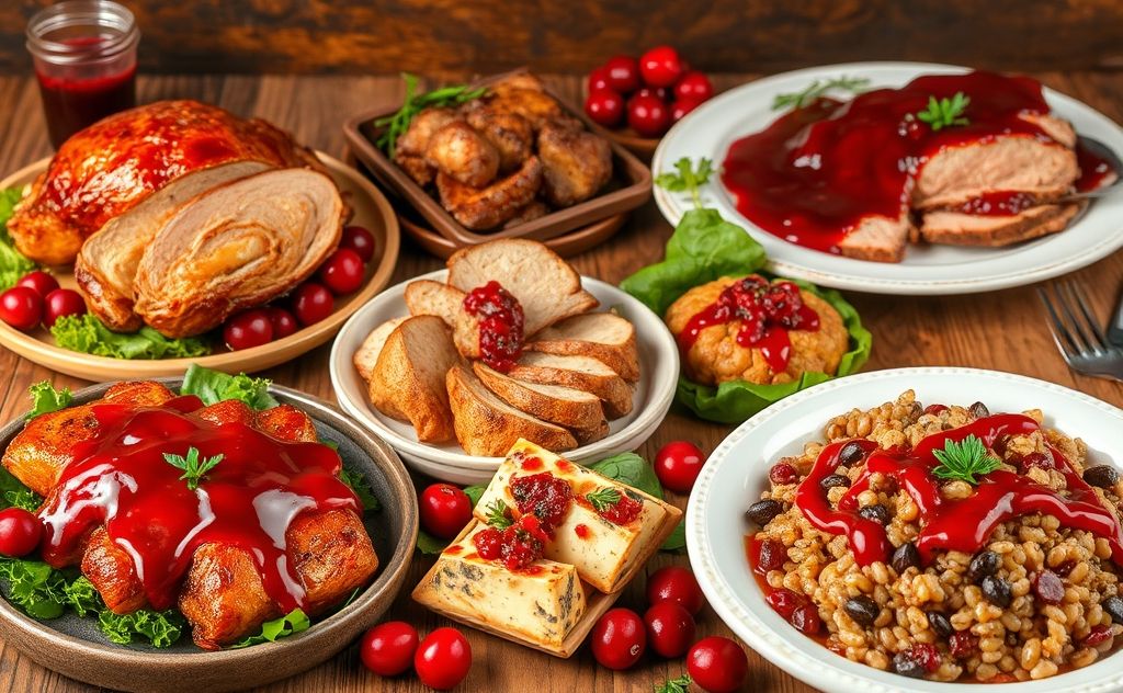 Savory dishes with cranberry juice flavors
