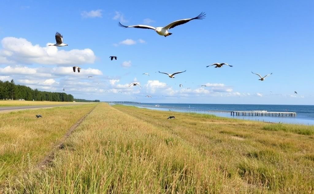 Scenic birding trails showcasing diverse birds along the Atlantic Flyway