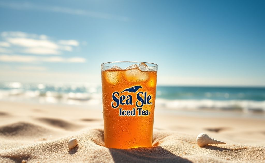 Sea Isle Iced Tea refreshing drink on a beach