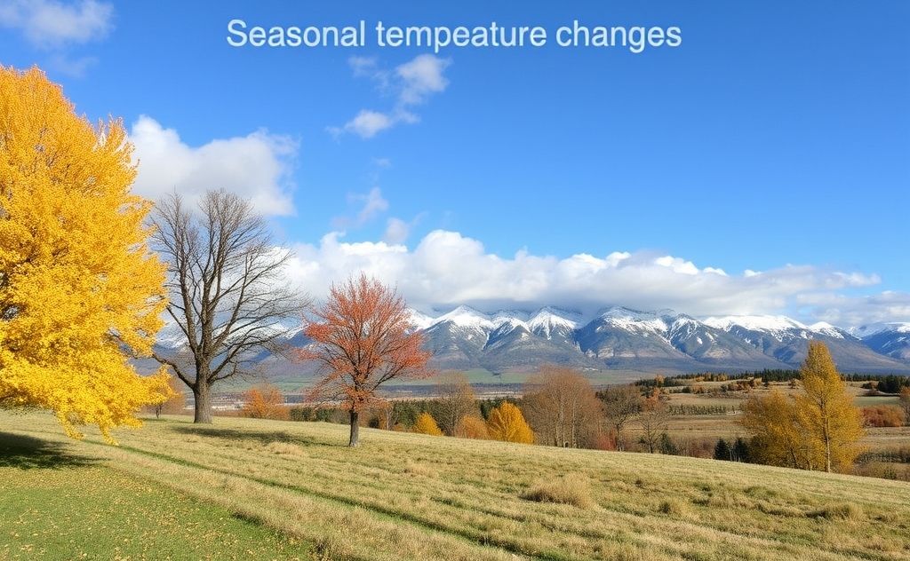 Seasonal temperature changes due to various factors