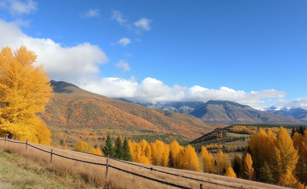 Seasonal temperature changes in nature and landscapes