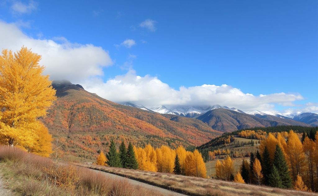Seasonal temperature changes in nature's landscape