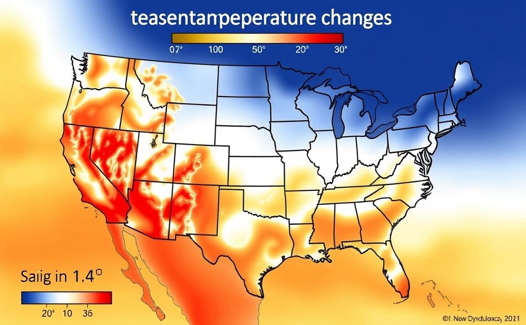 Seasonal temperature changes in the US