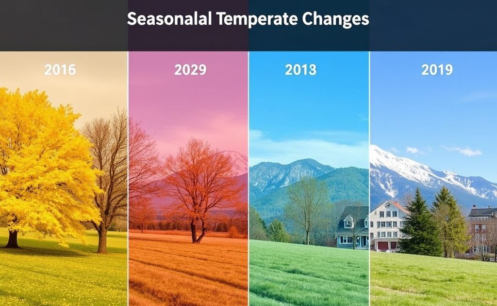 Seasonal temperature changes throughout the year
