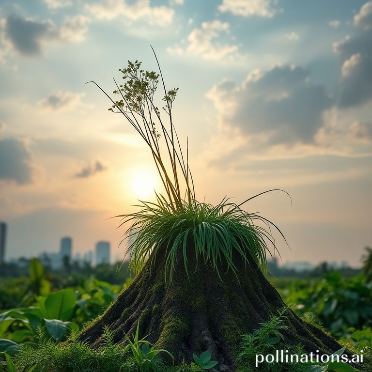 Sebelum dan sesudah halaman rumput dipotong rapi di Surabaya