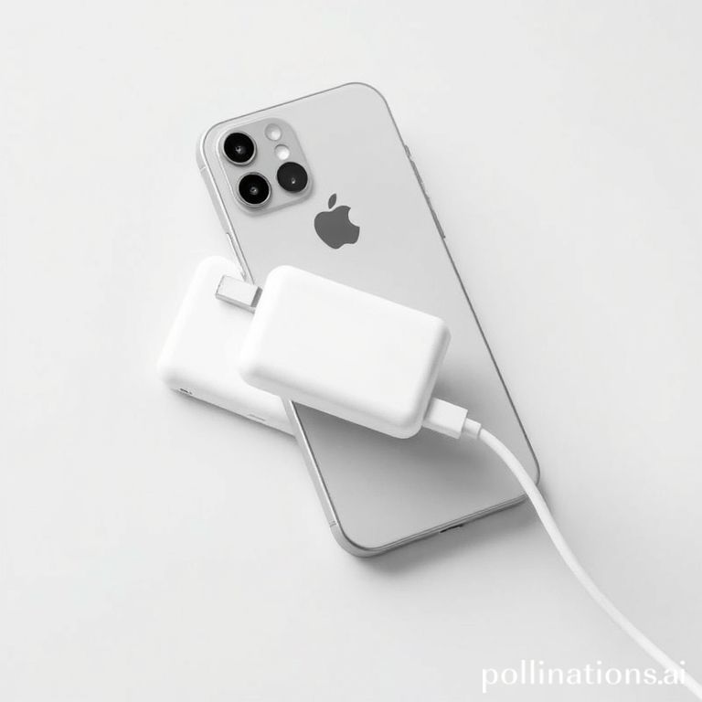 White Apple iPhone Air MagSafe Battery pack magnetically attached to a white iPhone Air, showcasing seamless minimalist design.