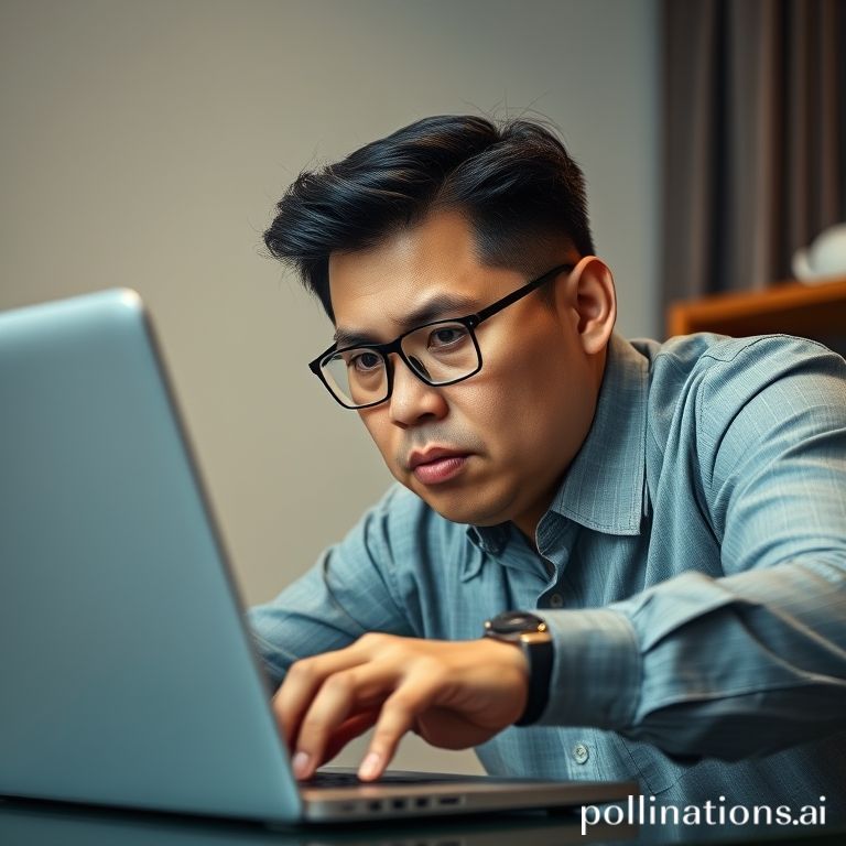 Seorang individu dengan ekspresi serius sedang fokus melihat layar laptopnya, yang menampilkan data atau grafik keuangan. Menandakan kekhawatiran atas kondisi pasar.