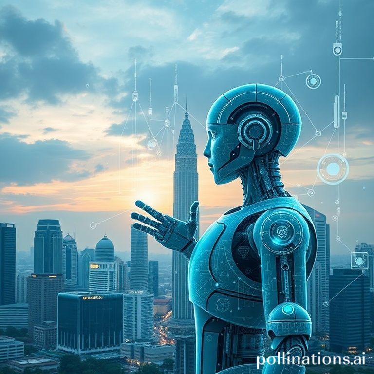 Ilustrasi AI dan teknologi canggih yang mentransformasi lanskap keuangan Indonesia, menunjukkan konektivitas global dan inovasi digital.