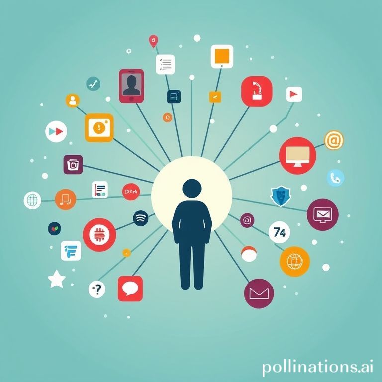 Visualisasi sebuah platform sosial yang memungkinkan personalisasi dan interoperabilitas, dengan data pengguna yang terdesentralisasi dan dikelola secara mandiri.