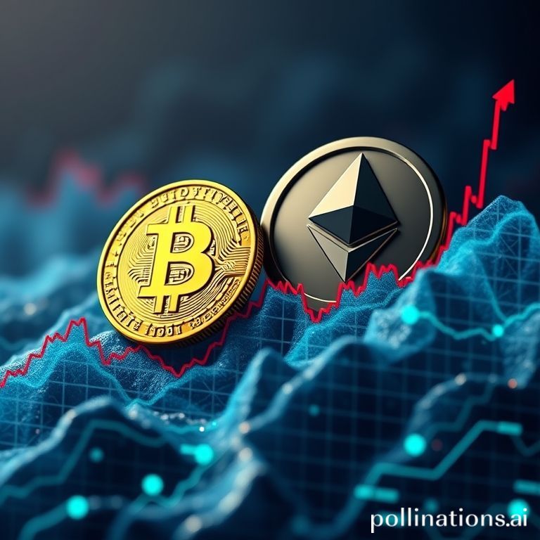 Grafik pasar kripto menunjukkan Bitcoin dan Ethereum melonjak, sementara indeks musim altcoin naik di tengah dominasi BTC.