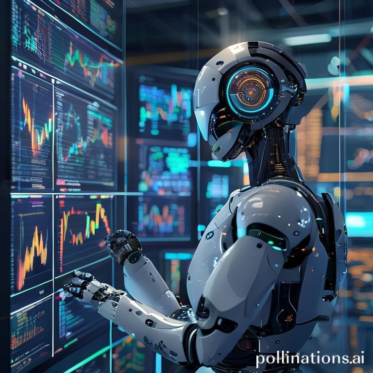 Ilustrasi kecerdasan buatan (AI) ChatGPT menganalisis data pasar saham dan proyeksi arus kas diskonto untuk investasi di Indonesia.