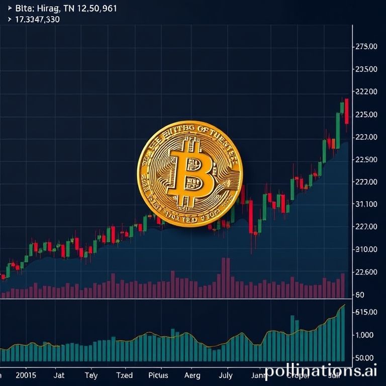 Grafik harga Bitcoin harian yang menampilkan level support dan resistance kunci, serta indikator pergerakan pasar untuk analisis.