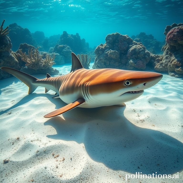 Tiga hiu macan berinteraksi di dasar laut berpasir, satu betina dan dua jantan, menunjukkan perilaku kawin.
