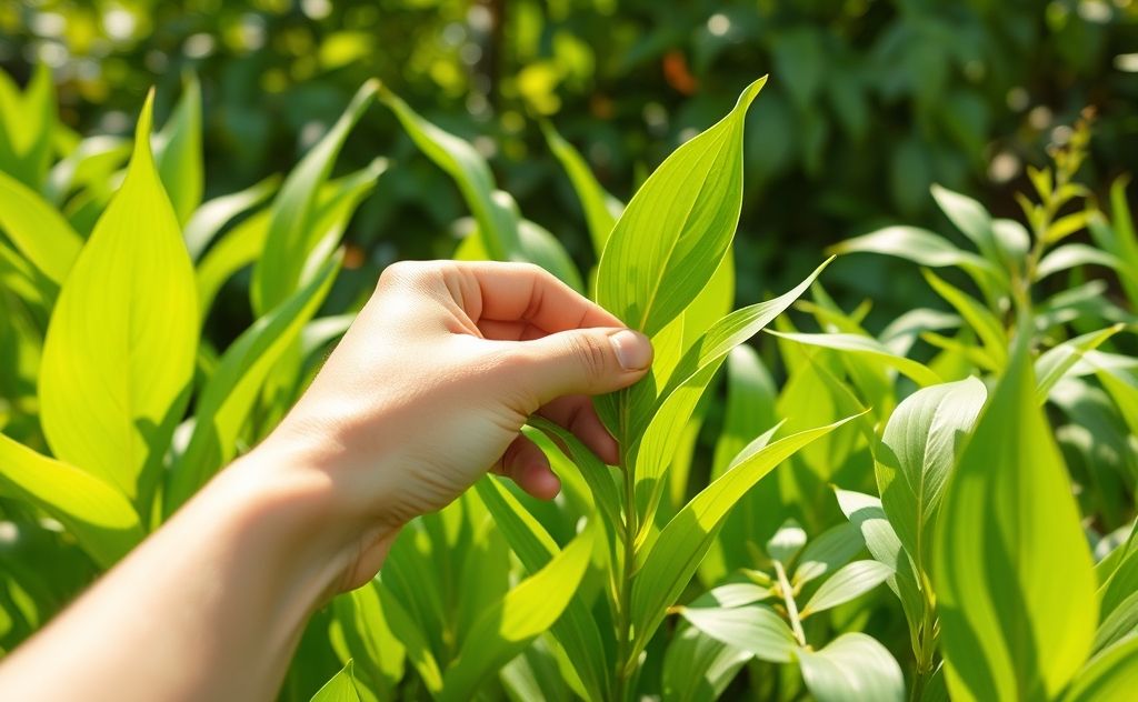 Selecting Moringa leaves for fresh juice