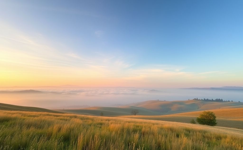 Serene landscape with calming colors and tranquility
