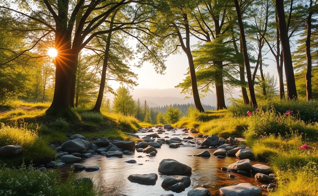 Serene nature scene symbolizing inner peace attainment