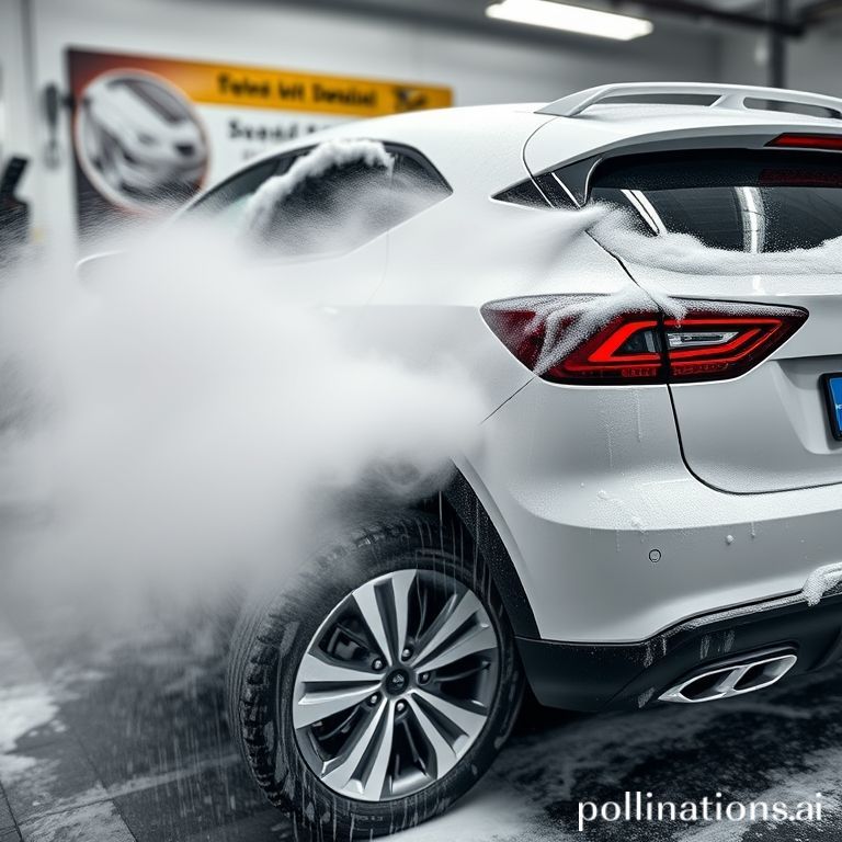 Mobil dicuci snow foam tebal, layanan cuci steam Kebumen