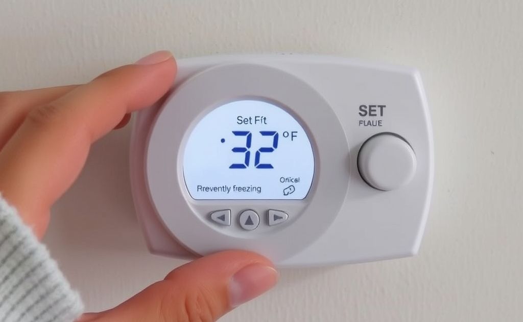 Set thermostat to 32°F to prevent freezing