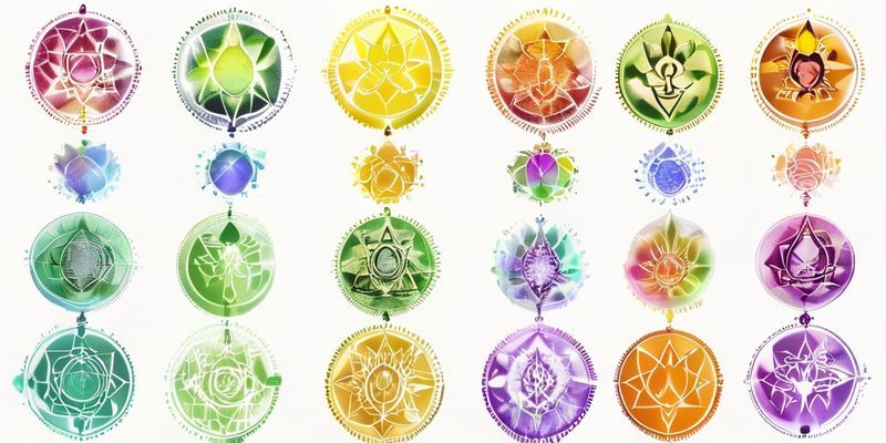 Seven Chakras Alignment with their colors and symbols