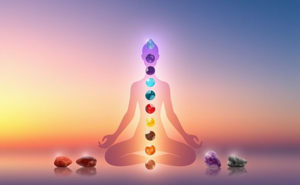 Seven Chakras with corresponding healing stones