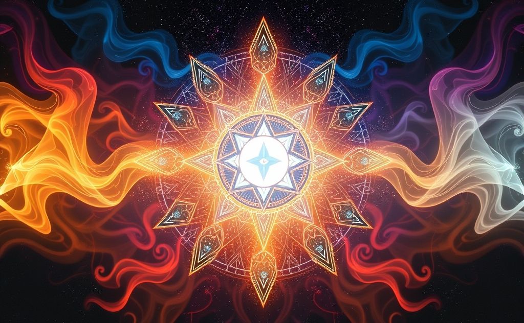 Shamanic symbols and chakra energy flow