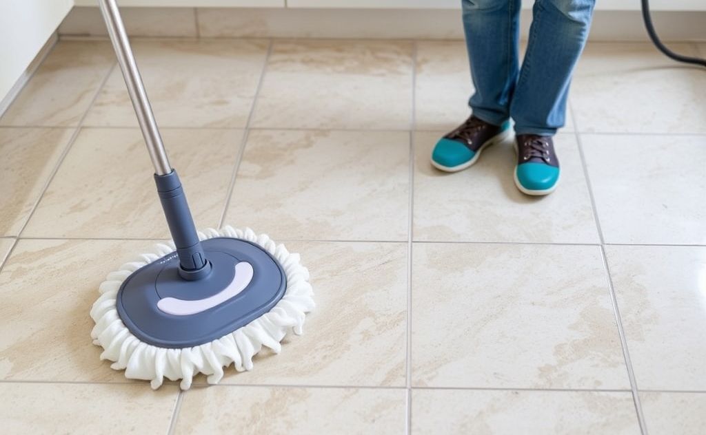 Sharp Steam Mop effectiveness on dirty grout cleaning