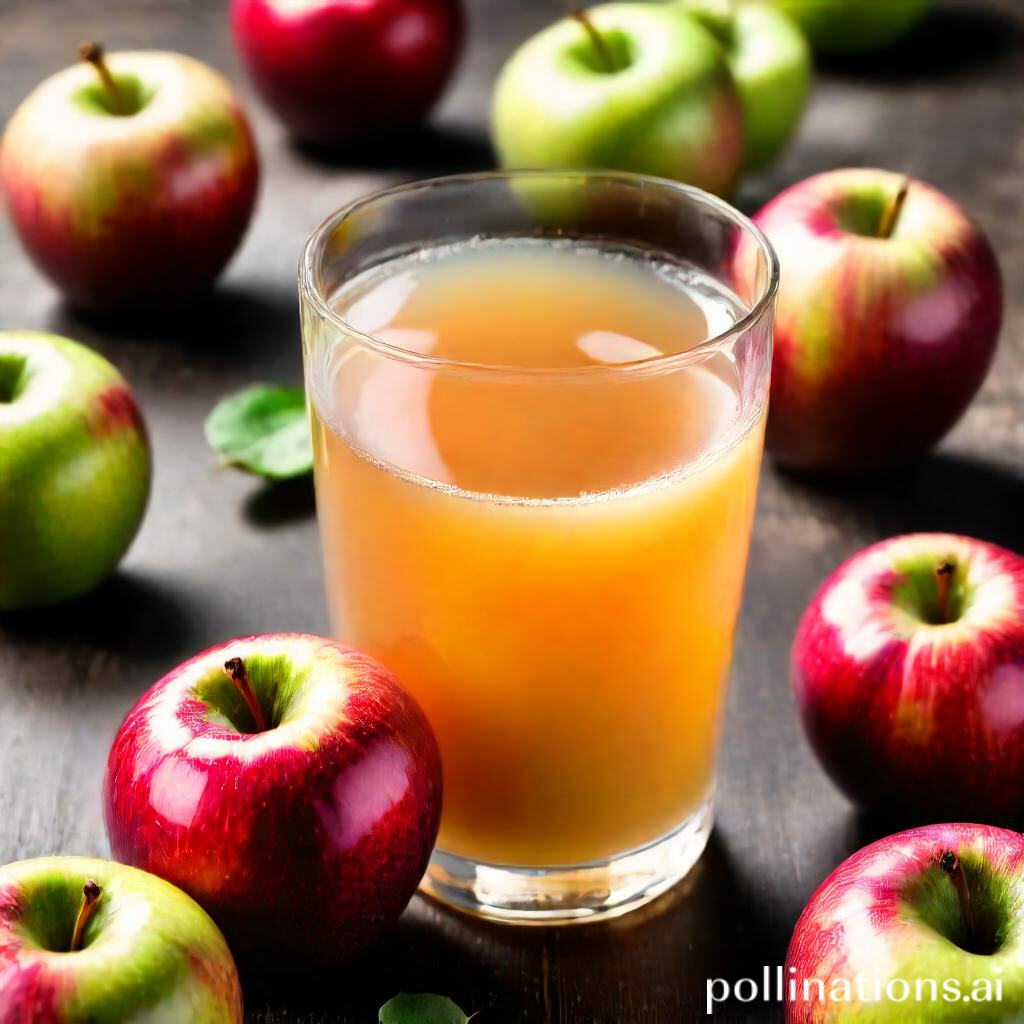Spoilage signs in fresh apple juice