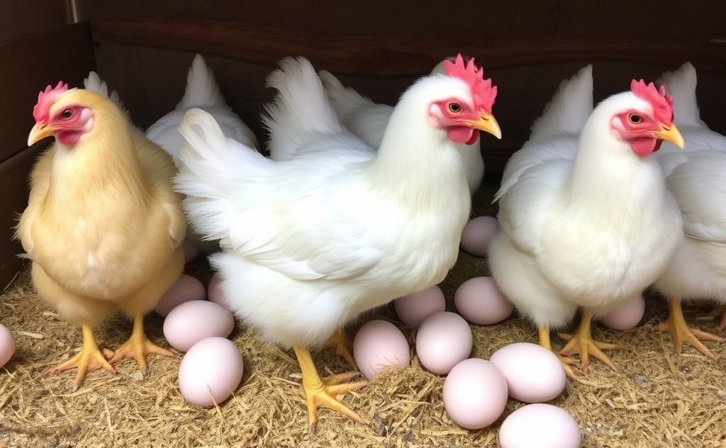 Silkie chickens laying eggs over time
