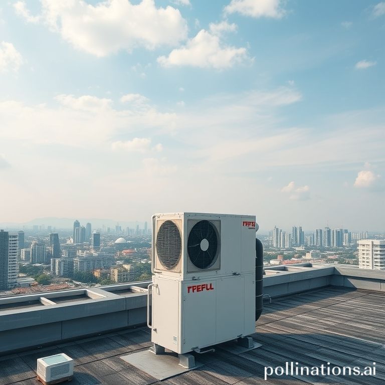 Sistem VRV VRF di rooftop gedung kantor