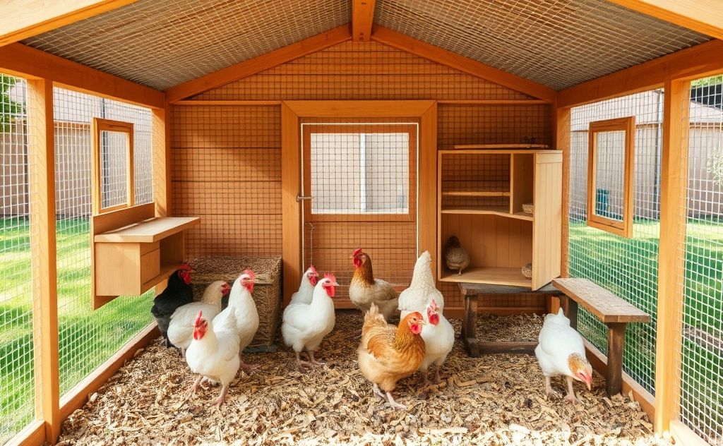 Size coop for ten chickens spacious and safe