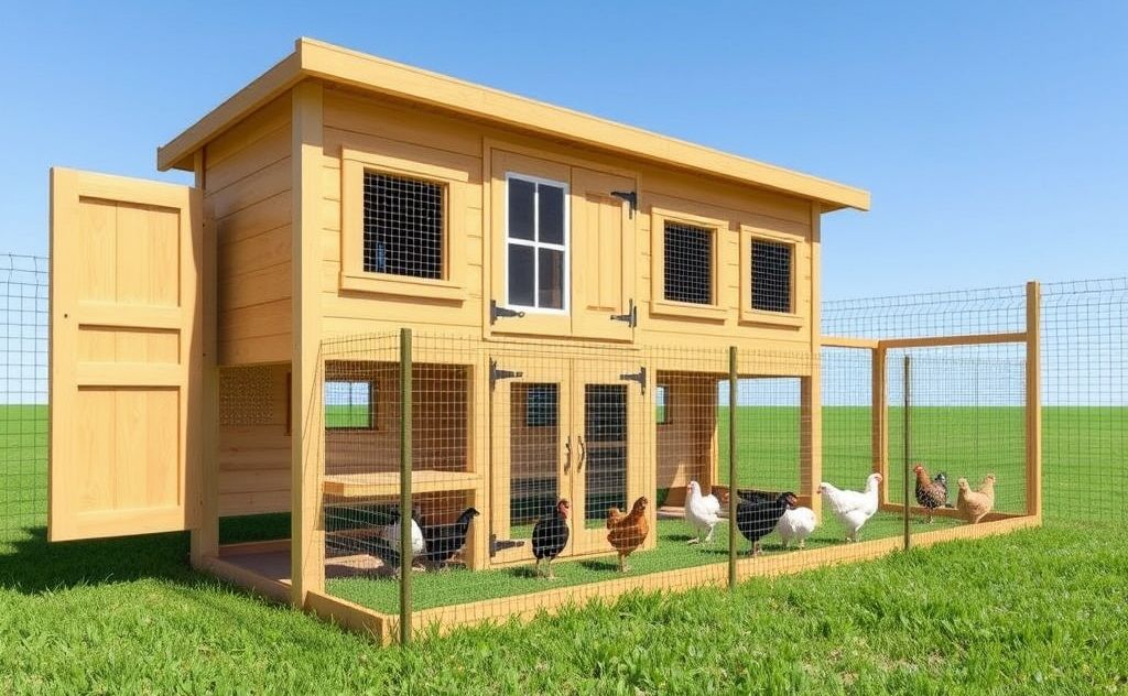 Size coop for twelve chickens needed