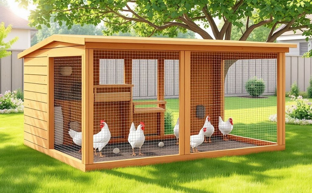 Size of coop for 10 chickens in a backyard setting