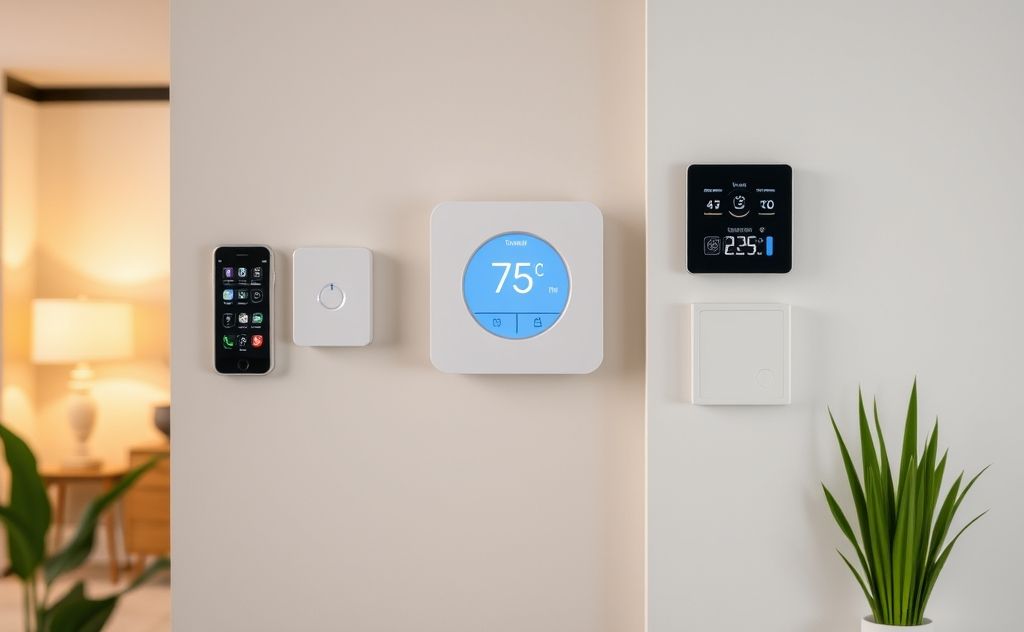 Smart home with temperature control devices in action
