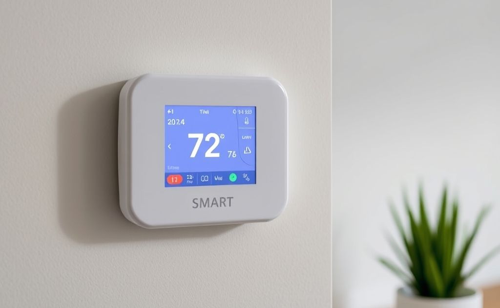 Smart thermostat controlling home energy use efficiently
