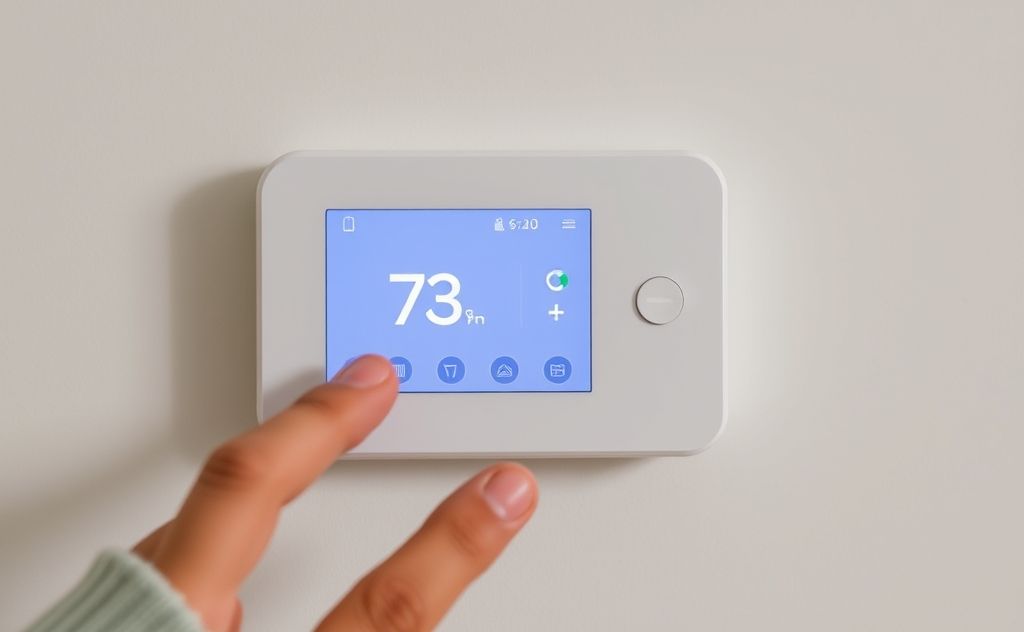 Smart thermostat controlling home temperature settings