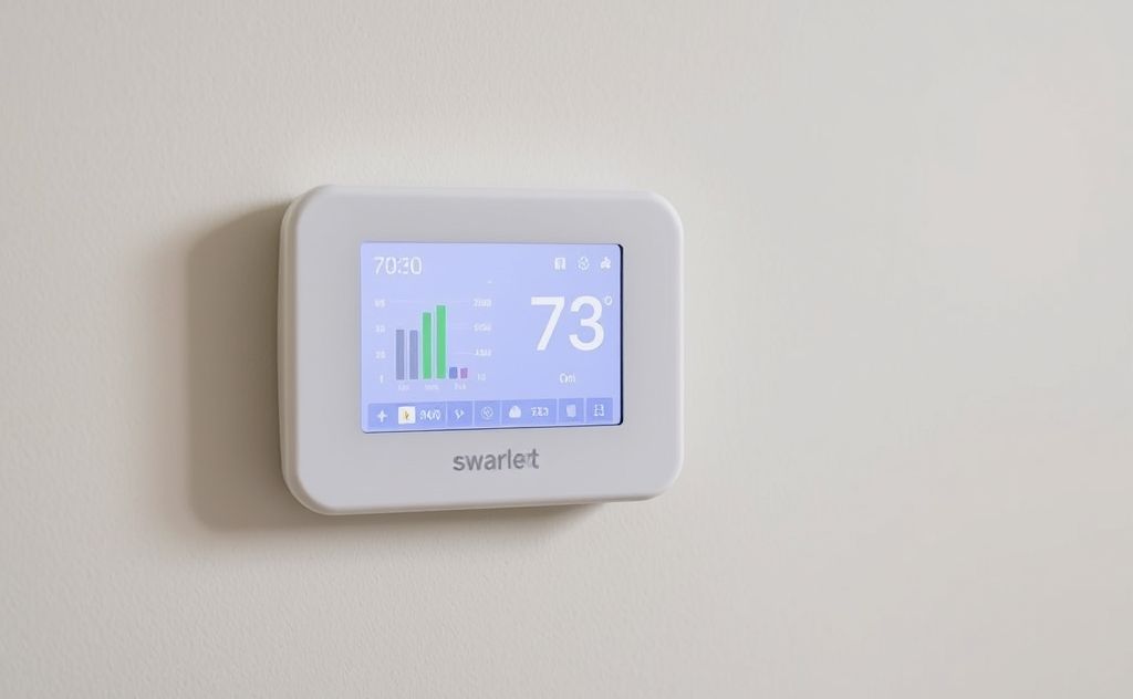 Smart thermostat enhancing HVAC efficiency and comfort