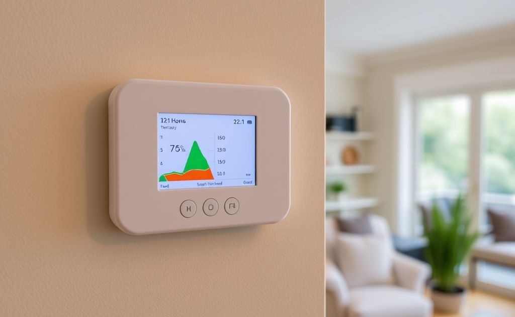 Smart thermostat enhancing HVAC efficiency in a home
