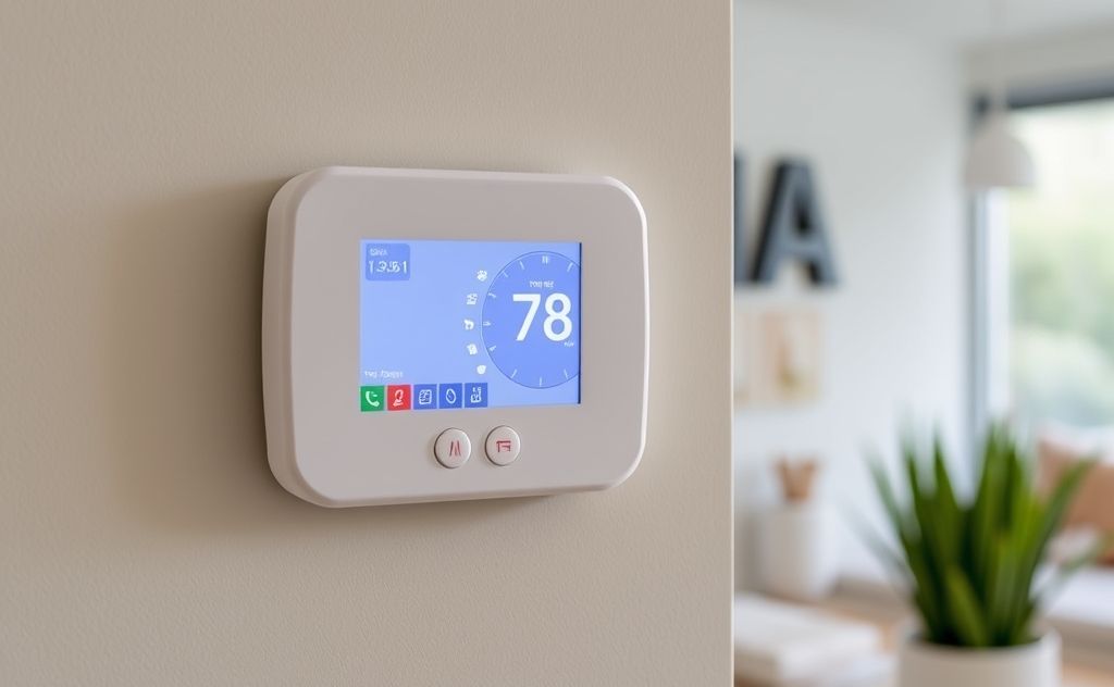 Smart thermostat enhancing energy efficiency at home