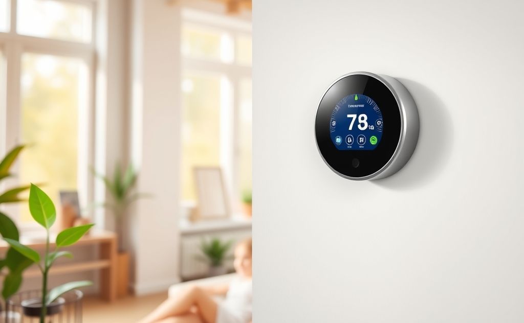 Smart thermostat enhancing home comfort and savings