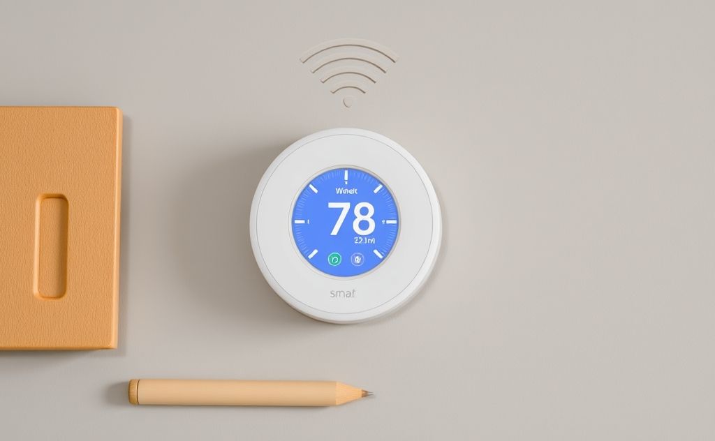 Smart thermostat with a Wi-Fi signal and tools